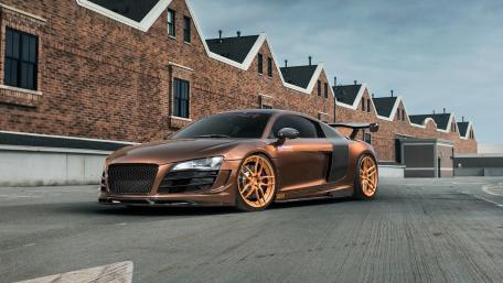 Bronze Audi R8 Street Presence in Crisp 4K Detail wallpaper