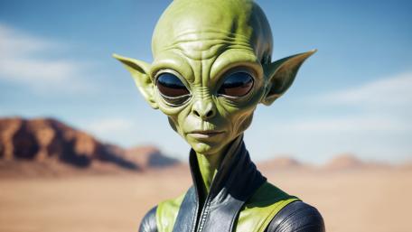 Desert Star Envoy Alien Portrait in Cinematic 5K Fantasy Style wallpaper