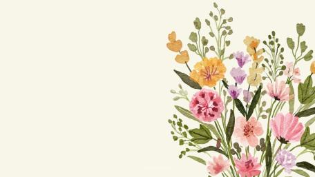 Soft Watercolor Wildflower Bouquet on Clean White Background wallpaper