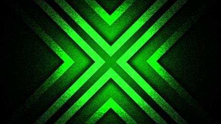 Neon Green Symmetry Triangles Forming a Bold Abstract X wallpaper