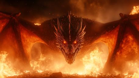 Inferno Winged Dragon Rising From the Ashen Firestorm wallpaper