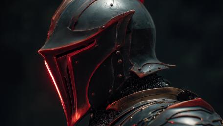 Crimson Edge Helm of the Shadowed Knight wallpaper