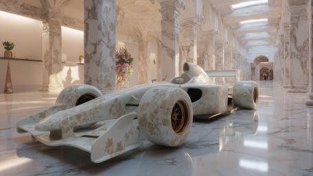 Gilded Marble Grand Prix Dreamscape in a Palace Hall wallpaper