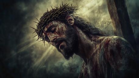Crown of Thorns Sacred Sacrifice in Stormy Light wallpaper