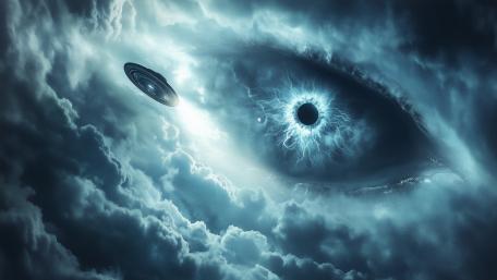 Stormborne Cosmic Eye Watching Silent UFO Drifters wallpaper