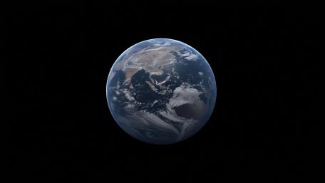 Blue Marble Earth Floating in Deep Black Space wallpaper