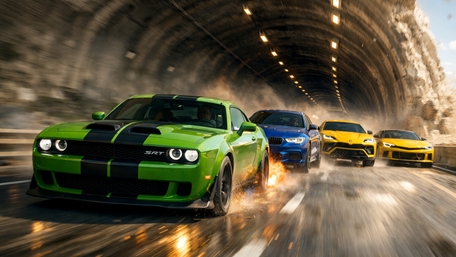 Dodge Challenger SRT Storming a High Speed Tunnel Run wallpaper