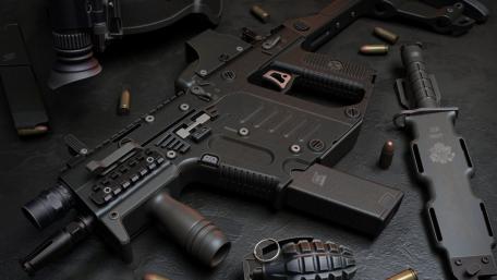 Tactical Loadout on Dark Steel Surface High Detail Military Wallpaper wallpaper