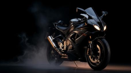 Stealth Carbon Sportbike in Dark Studio Glow wallpaper
