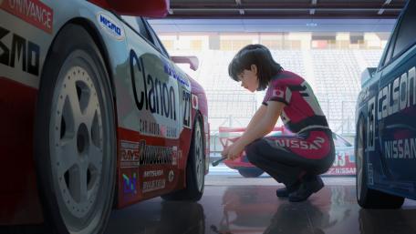 Pit Lane Focus with Anime Nissan Skyline GT R R32 Legends wallpaper