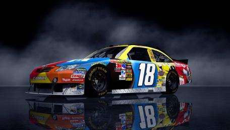 Toyota Camry Number 18 NASCAR Racer in Smoky Studio Light wallpaper