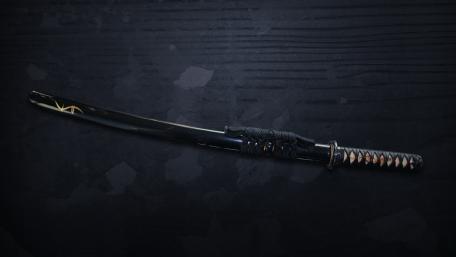 Stealth Katana Resting in Shadowed Steel Atmosphere wallpaper