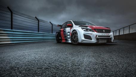 Peugeot 308 TCR Race Ready Under Stormy Skies 4K Wallpaper wallpaper