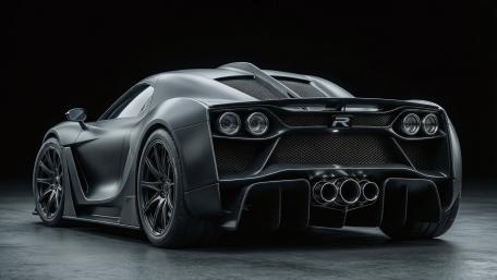 Monochrome Hennessey Venom Rear View in Ultra Sharp 4K wallpaper
