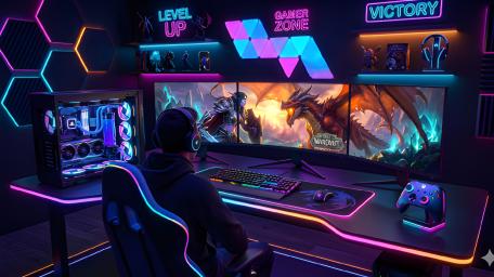 A future rgb gaming setup wallpaper