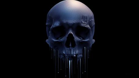 Midnight Drip Skull in Gothic Digital Fantasy wallpaper