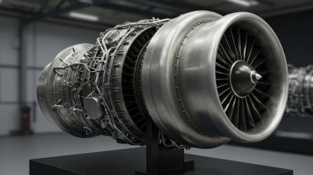 Monochrome Jet Engine Precision in Ultra Detailed 5K wallpaper