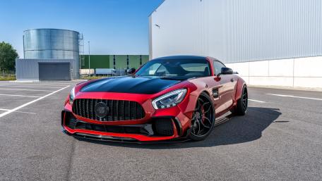 Crimson Mercedes AMG GT S 4K Street Performance Wallpaper wallpaper