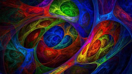 Neon Fractal Vortex in Psychedelic Multicolor Flow wallpaper
