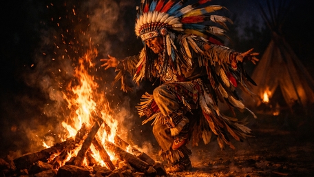 Feathered Fire Dancer Under Midnight Skies wallpaper