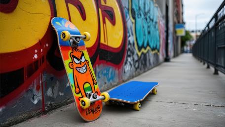 Graffiti Alley Skateboard Decks in Crisp 4K Street Style wallpaper