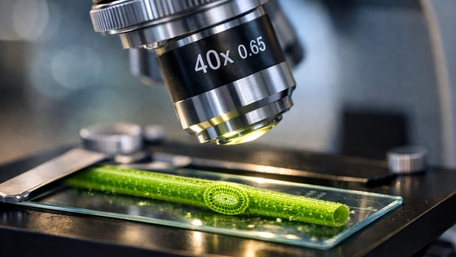 Microscope Macro Focus on Green Plant Stem Precision wallpaper