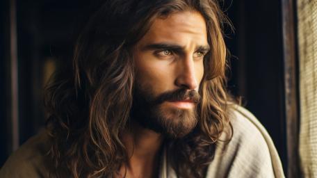 Sunlit Surfer Hair Portrait of a Thoughtful Handsome Man wallpaper