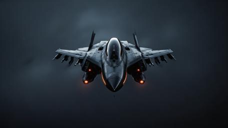 Stealth Fighter Jet Cutting Through Stormy Skies wallpaper