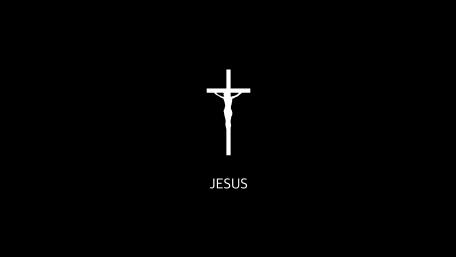 Minimalist White Crucifix on Deep Black Abstract Background wallpaper