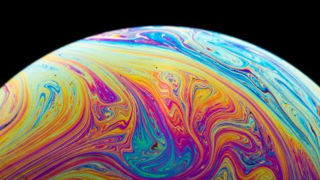 Chromatic Marble Planet Drifting in Silent Space wallpaper