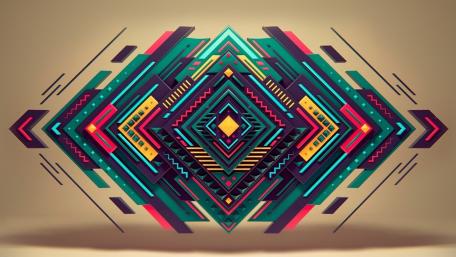 Laminated Neon Symmetry in Abstract Geometric Light Design wallpaper