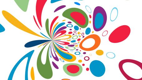 Color Burst Vortex on Clean White Abstract Canvas wallpaper