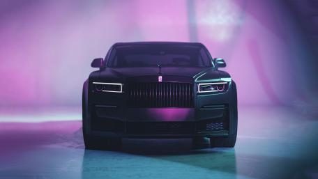 Midnight Rolls-Royce Wraith in Neon Glow 5K Luxury Wallpaper wallpaper