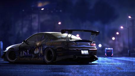 Midnight Drift Nissan Silvia S15 in Neon Rainy Streets 4K wallpaper