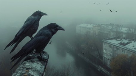 Foggy Crow Watchover wallpaper
