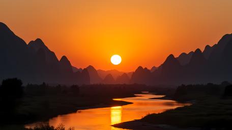 Golden River Sunset wallpaper