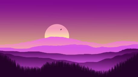 Dreamscape Over Violet Mountains wallpaper