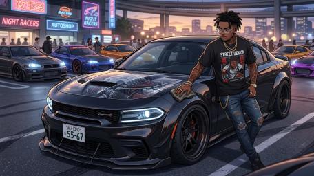 Midnight Charger Street Racer wallpaper