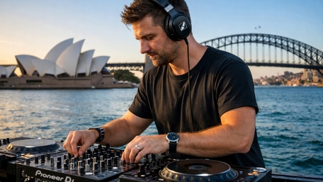 Sydney Harbor DJ Sunset wallpaper