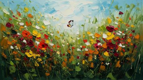 Vibrant Meadow of Color and Light wallpaper