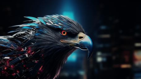 Cyber Falcon of the Midnight Realm wallpaper