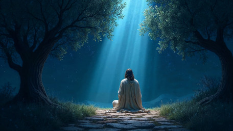 Sacred Light Among Olive Trees wallpaper