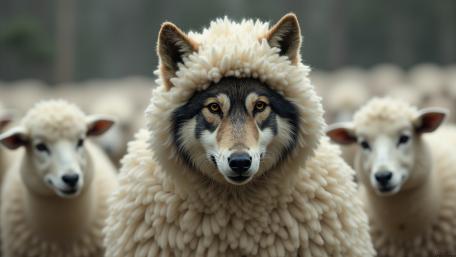 Wolf in sheep's clothing wallpaper