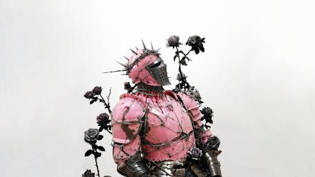 Rosebound Knight in Pink Armor wallpaper