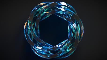 Radiant Blue Metallic Orb wallpaper