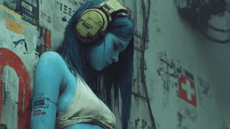 Neon Blue Dreamer wallpaper