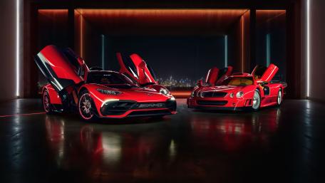 Mercedes AMG Icons in Neon Showcase wallpaper