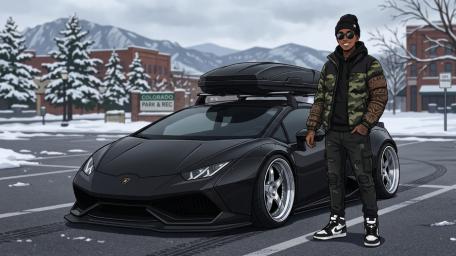 Winter Street Style Lamborghini wallpaper