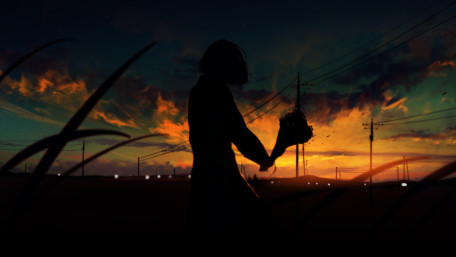 Lonely Sunset Silhouette wallpaper