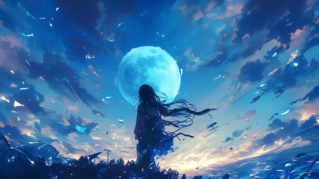 Dreaming Beneath the Blue Moon wallpaper
